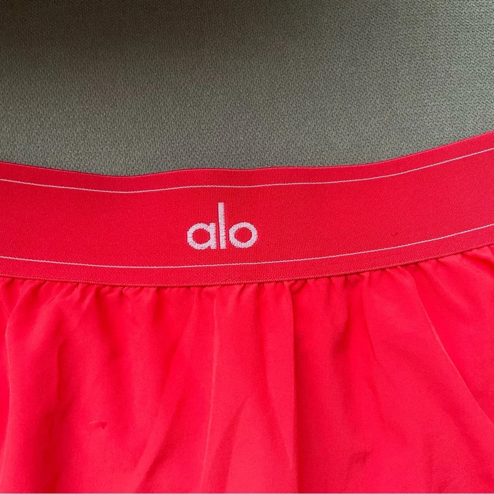 Alo Yoga Match Point Tennis Skirt Candy Red M